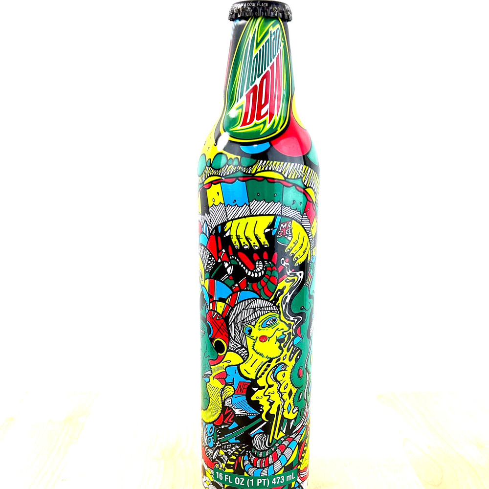 Mountain‎ Dew Green Label Art Just Like Snowflakes 16oz Full Bottle